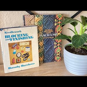 Vintage macrame and needlework books